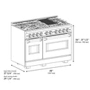 ZLINE Autograph Edition 48-Inch Classic Series Dual Fuel Range with 8 Gas Burner Cooktop and 6.7 Cu. Ft. Electric Convection Oven in Stainless Steel with Black Matte Doors and Polished Gold Accents (CDRZ-BLM-48-G)