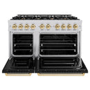 ZLINE Autograph Edition 48-Inch Classic Series Dual Fuel Range with 8 Gas Burner Cooktop and 6.7 Cu. Ft. Electric Convection Oven in Stainless Steel with Black Matte Doors and Polished Gold Accents (CDRZ-BLM-48-G)