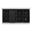 ZLINE Autograph Edition 48-Inch Classic Series Dual Fuel Range with 8 Gas Burner Cooktop and 6.7 Cu. Ft. Electric Convection Oven in Stainless Steel with Black Matte Doors and Polished Gold Accents (CDRZ-BLM-48-G)