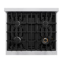 ZLINE 30-Inch Classic Series Gas Range with 4 Gas Burner Cooktop and 4.2 Cu. Ft. Gas Convection Oven  in Stainless Steel with Black Matte Door (CGR-BLM-30)