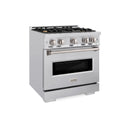ZLINE 30-Inch Classic Series Gas Range with 4 Gas Burner Cooktop and 4.2 Cu. Ft. Gas Convection Oven in Stainless Steel with Brass Burners (CGR-BR-30)