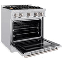 ZLINE 30-Inch Classic Series Gas Range with 4 Gas Burner Cooktop and 4.2 Cu. Ft. Gas Convection Oven in Stainless Steel with Brass Burners (CGR-BR-30)
