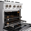 ZLINE 30-Inch Classic Series Gas Range with 4 Gas Burner Cooktop and 4.2 Cu. Ft. Gas Convection Oven in Stainless Steel with Brass Burners (CGR-BR-30)