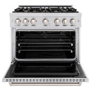 ZLINE 36-Inch Classic Series Gas Range with 6 Gas Burner Cooktop and 5.2 Cu. Ft. Gas Convection Oven in Stainless Steel with Brass Burners (CGR-BR-36)