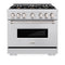 ZLINE 36-Inch Classic Series Gas Range with 6 Gas Burner Cooktop and 5.2 Cu. Ft. Gas Convection Oven in Stainless Steel with Brass Burners (CGR-BR-36)