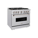 ZLINE 36-Inch Classic Series Gas Range with 6 Gas Burner Cooktop and 5.2 Cu. Ft. Gas Convection Oven in Stainless Steel with Brass Burners (CGR-BR-36)