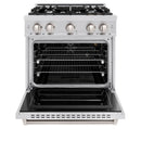 ZLINE 3-Piece Appliance Package - 30-Inch Gas Range, Refrigerator, and Dishwasher in Stainless Steel
