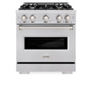 ZLINE 5-Piece Appliance Package - 30-Inch Gas Range, Hood, Refrigerator, Dishwasher, and Microwave Drawer in Stainless Steel