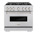 ZLINE 36-Inch Classic Series Gas Range with 6 Gas Burner Cooktop and 5.2 Cu. Ft. Gas Convection Oven in Stainless Steel (CGR36)
