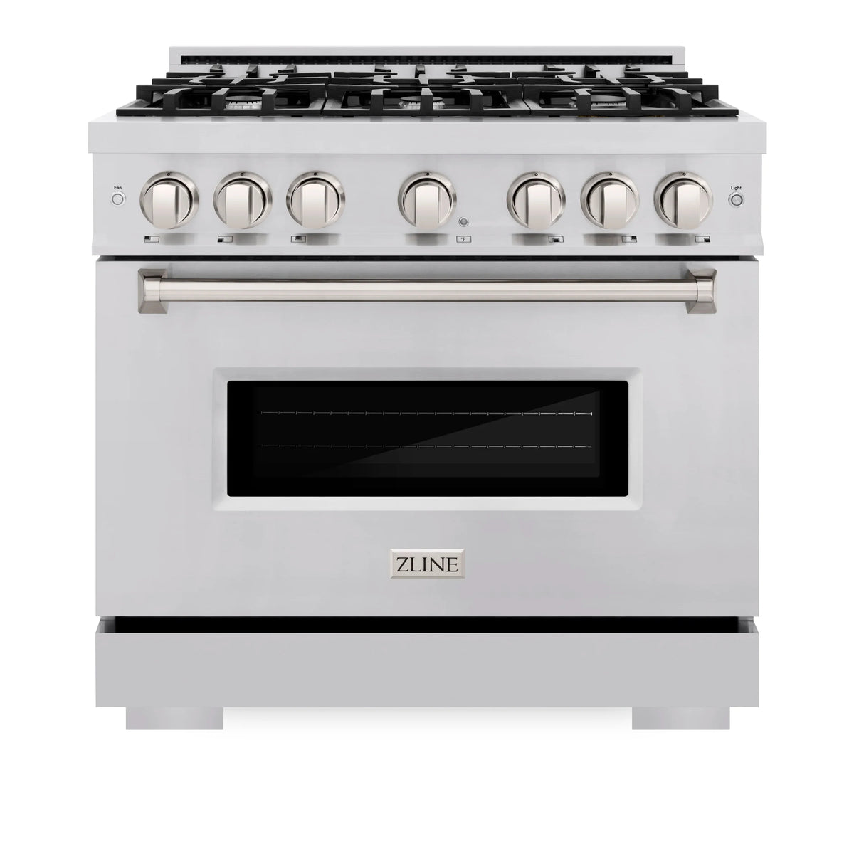 ZLINE 4-Piece Appliance Package - 36-Inch Classic Gas Range, Refrigerator with Water Dispenser, Dishwasher, and 24-Inch Microwave Drawer in Stainless Steel