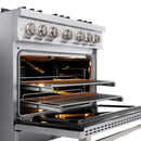 ZLINE 5-Piece Appliance Package - 36-Inch Classic Gas Range, Wall Mount Range Hood, 36-Inch French Door Refrigerator, Dishwasher, and 30-Inch Microwave Drawer in Stainless Steel
