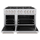 ZLINE 4-Piece Appliance Package - 48-Inch Gas Range, Hood, Refrigerator, and Dishwasher in Stainless Steel