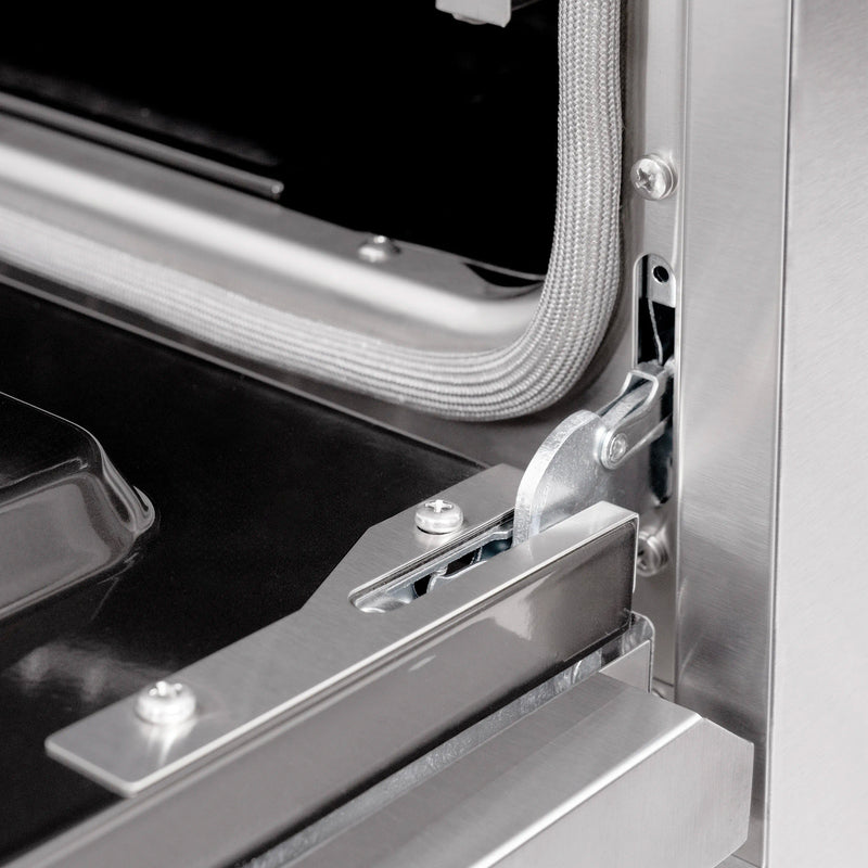 ZLINE 4-Piece Appliance Package - 30-Inch Gas Range, Hood, Refrigerator, and Dishwasher in Stainless Steel with Champagne Bronze Accents