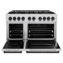 ZLINE Autograph Edition 48-Inch Classic Series Gas Range with 8 Gas Burner Cooktop and 6.7 Cu. Ft. Gas Convection Oven  in Stainless Steel and Matte Black Accents (CGRZ-48-MB)