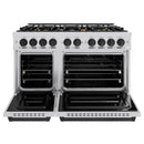 ZLINE 3-Piece Appliance Package - 48-Inch Gas Range, Refrigerator, and Dishwasher in Stainless Steel with Matte Black Accents