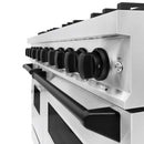 ZLINE 3-Piece Appliance Package - 48-Inch Gas Range, Refrigerator, and Dishwasher in Stainless Steel with Matte Black Accents