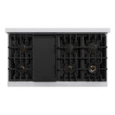 ZLINE Autograph Edition 48-Inch Classic Series Gas Range with 8 Gas Burner Cooktop and 6.7 Cu. Ft. Gas Convection Oven  in Stainless Steel with White Matte Doors and Matte Black Accents (CGRZ-WM-48-MB)