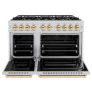 ZLINE Autograph Edition 48-Inch Classic Series Gas Range with 8 Gas Burner Cooktop and 6.7 Cu. Ft. Gas Convection Oven  in Stainless Steel and Polished Gold Accents (CGRZ-48-G)