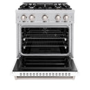 ZLINE 30-Inch Classic Series Dual Fuel Range with 4 Gas Burner Cooktop and 4.2 Cu. Ft. Electric Convection Oven in Stainless Steel with White Matte Door (CDR-WM-30)