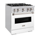 ZLINE 30-Inch Classic Series Dual Fuel Range with 4 Gas Burner Cooktop and 4.2 Cu. Ft. Electric Convection Oven in Stainless Steel with White Matte Door (CDR-WM-30)