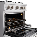 ZLINE 30-Inch Classic Series Dual Fuel Range with 4 Gas Burner Cooktop and 4.2 Cu. Ft. Electric Convection Oven in Stainless Steel with White Matte Door (CDR-WM-30)