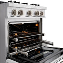 ZLINE 30-Inch Classic Series Gas Range with 4 Gas Burner Cooktop and 4.2 Cu. Ft. Gas Convection Oven in Stainless Steel with White Matte Door (CGR-WM-30)
