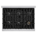 ZLINE 36-Inch Classic Series Gas Range with 6 Gas Burner Cooktop and 5.2 Cu. Ft. Gas Convection Oven in Stainless Steel with White Matte Door (CGR-WM-36)