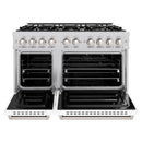 ZLINE 48-Inch Classic Series Gas Range with 8 Gas Burner Cooktop and 6.7 Cu. Ft. Gas Convection Oven  in Stainless Steel with White Matte Doors (CGR-WM-48)