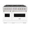 ZLINE 48-Inch 6.7 Cu. Ft. Classic Dual Fuel Range with 8 Burner DuoPro™ Cooktop and Dual Ovens with White Matte Doors (PCDR-WM-48)
