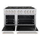 ZLINE 48-Inch 6.7 Cu. Ft. Classic Dual Fuel Range with 8 Burner DuoPro™ Cooktop and Dual Ovens with White Matte Doors (PCDR-WM-48)
