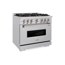 ZLINE 36-Inch 5.2 Cu. Ft. Classic Dual Fuel Range with 6 Burner DuoPro™ Cooktop and Convection Oven in Stainless Steel (PCDR36)