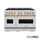 ZLINE Autograph Edition 48-Inch Classic Dual Fuel Range with 8 Burner DuoPro™ Cooktop and Dual Ovens with Bronze Accents (PCDRZ-48-CB)