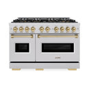ZLINE Autograph Edition 48-Inch Classic Dual Fuel Range with 8 Burner DuoPro™ Cooktop and Dual Ovens with Bronze Accents (PCDRZ-48-CB)
