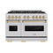 ZLINE Autograph Edition 48-Inch Classic Dual Fuel Range with 8 Burner DuoPro™ Cooktop and Dual Ovens with Bronze Accents (PCDRZ-48-CB)