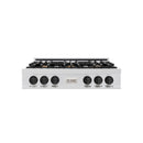 ZLINE Autograph Edition 36-Inch Porcelain Rangetop with 6 Gas Burners in Stainless Steel and Matte Black Accents (RTZ-36-MB)