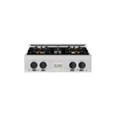 ZLINE Autograph Edition 30-Inch Classic Gas Rangetop with 4 Burner DuoPro™ Cooktop in Stainless Steel and Matte Black Accents (PCRTZ-30-MB)