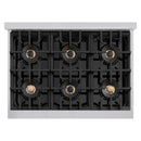 ZLINE Autograph Edition 36-Inch Classic Gas Rangetop with 6 Burner DuoPro™ Cooktop in Stainless Steel and Polished Gold Accents (PCRTZ-36-G)