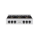 ZLINE Autograph Edition 36-Inch Classic Gas Rangetop with 6 Burner DuoPro™ Cooktop in Stainless Steel and Matte Black Accents (PCRTZ-36-MB)