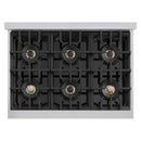 ZLINE Autograph Edition 36-Inch Classic Gas Rangetop with 6 Burner DuoPro™ Cooktop in Stainless Steel and Matte Black Accents (PCRTZ-36-MB)