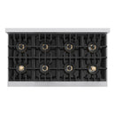 ZLINE Autograph Edition 48-Inch Classic Gas Rangetop with 8 Burner DuoPro™ Cooktop in Stainless Steel and Polished Gold Accents (PCRTZ-48-G)