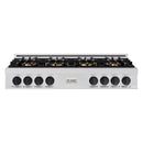 ZLINE Autograph Edition 48-Inch Classic Gas Rangetop with 8 Burner DuoPro™ Cooktop in Stainless Steel and Matte Black Accents (PCRTZ-48-MB)