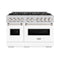 ZLINE 48-Inch 6.7 Cu. Ft. Classic Gas Range with 8 Burner DuoPro™ Cooktop and Dual Ovens with White Matte Doors (PCGR-WM-48)