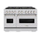 ZLINE 48-Inch 6.7 Cu. Ft. Classic Gas Range with 8 Burner DuoPro™ Cooktop and Dual Ovens in Stainless Steel (PCGR48)