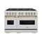 ZLINE Autograph 48-Inch Classic Gas Range with 8 Burner DuoPro™ Cooktop and Dual Ovens with Champagne Bronze Accents (PCGRZ-48-CB)