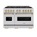 ZLINE Autograph 48-Inch Classic Gas Range with 8 Burner DuoPro™ Cooktop and Dual Ovens with Champagne Bronze Accents (PCGRZ-48-CB)