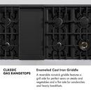 ZLINE 48-Inch Porcelain Gas Stovetop with 7 Gas Brass Burners and Griddle (RT-BR-48)