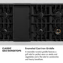 ZLINE 48-Inch Porcelain Gas Stovetop in Satin Stainless Steel with 7 Gas Burners and Griddle (RTS-48)