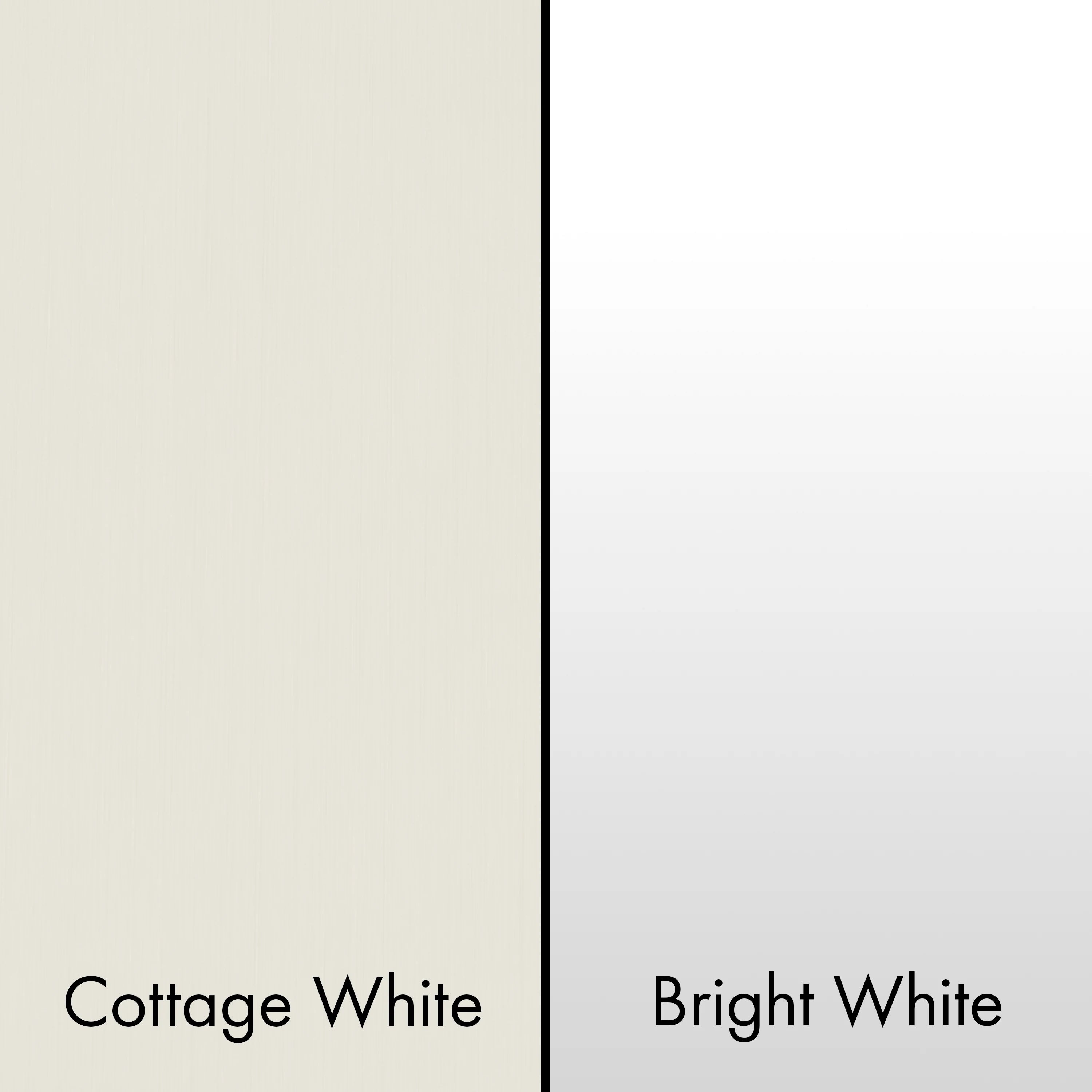 Range hood finish color comparison panel with bright white swatches