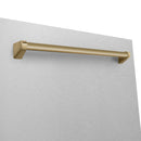 ZLINE Autograph Edition 24-Inch 3rd Rack Top Touch Control  Dishwasher in Satin Stainless Steel, Champagne Bronze Handle, 45 dBa (DWMTZ-SN-24-CB)