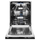 ZLINE 4-Piece Appliance Package - 48-Inch Paramount Gas Range, Wall Mount Range Hood, 36-Inch French Door Refrigerator, Dishwasher, in Black Stainless Steel with Gold Accents
